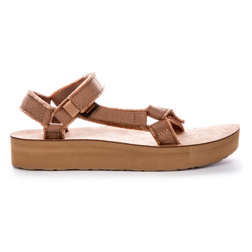 Teva Women's Brown Flat Sandals, 3 Uk, Canvas Sandals In Tan, Fashion