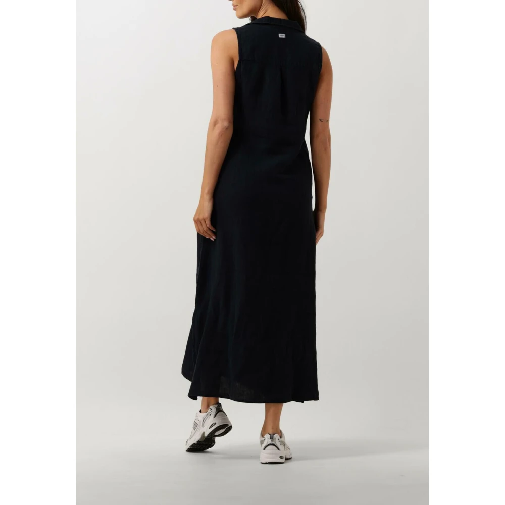 Penn&Ink N.Y Blauwe Midi Jurk Elegant Trendy Stijl Blue Dames