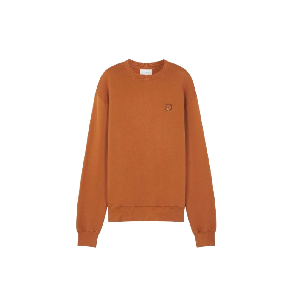 Maison Kitsuné Bold Fox Head Sweatshirt met lange mouwen Brown Heren