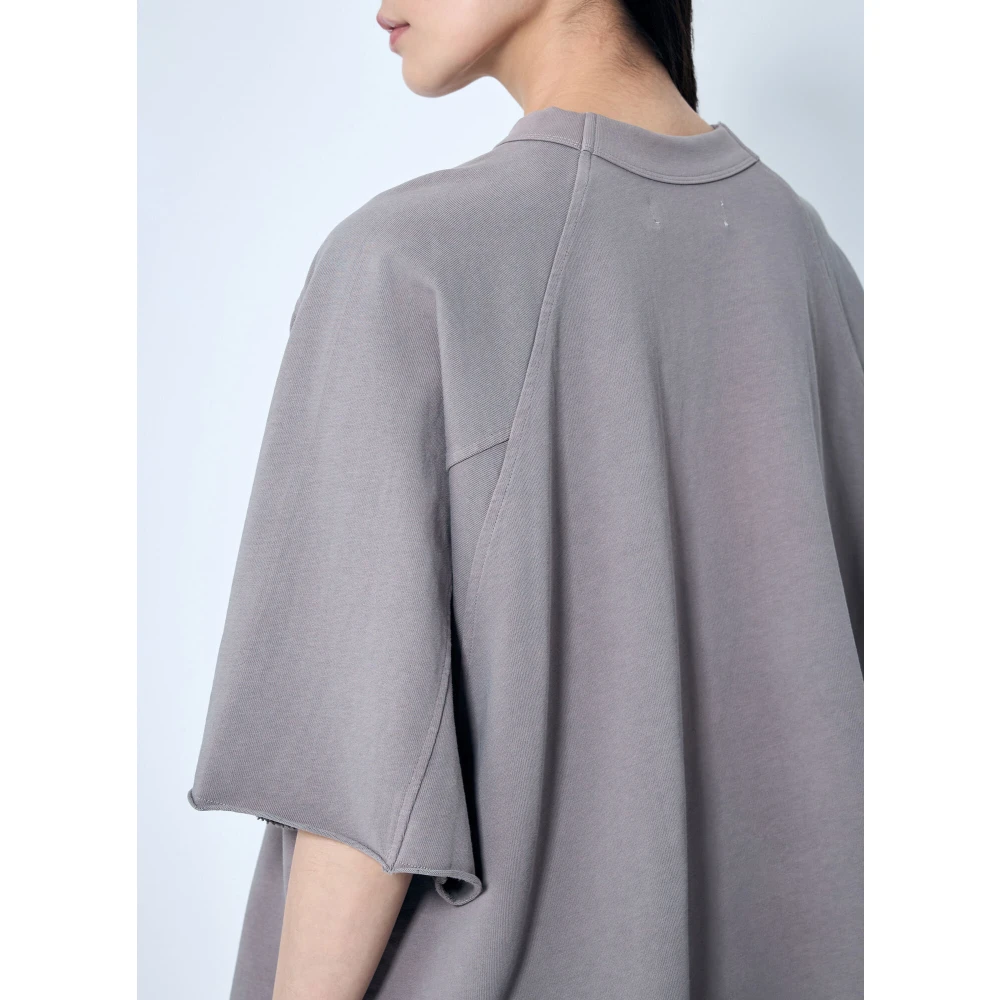 Entire Studios Katoenen Boxy T-shirt Ronde Hals Korte Mouwen Gray Dames