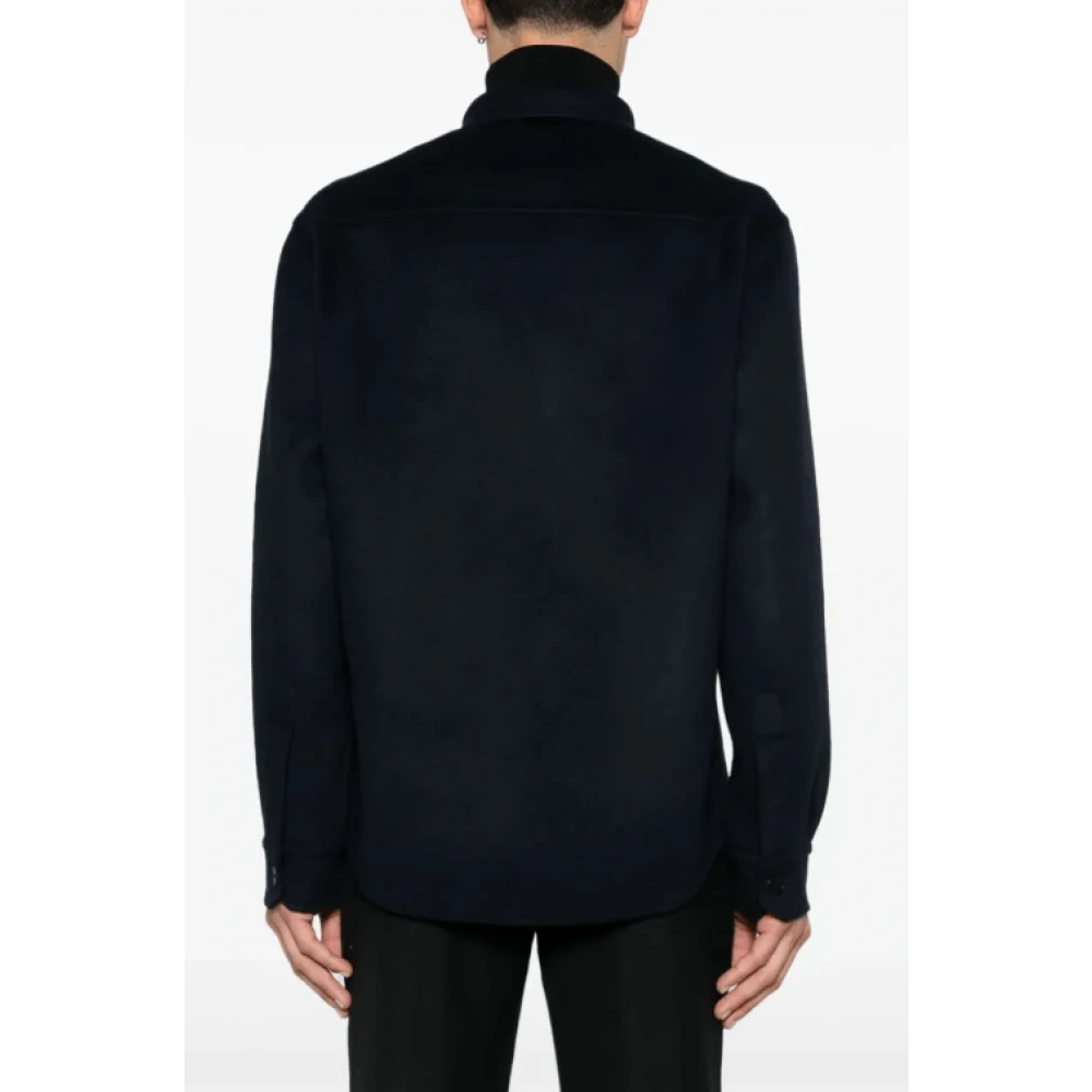 Brioni Middernachtblauw Wol-Kasjmier Overhemdjas Blue Heren