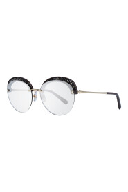 Złote Okrągłe Okulary Przeciwsłoneczne z Efektem Lustrzanym dla Kobiet