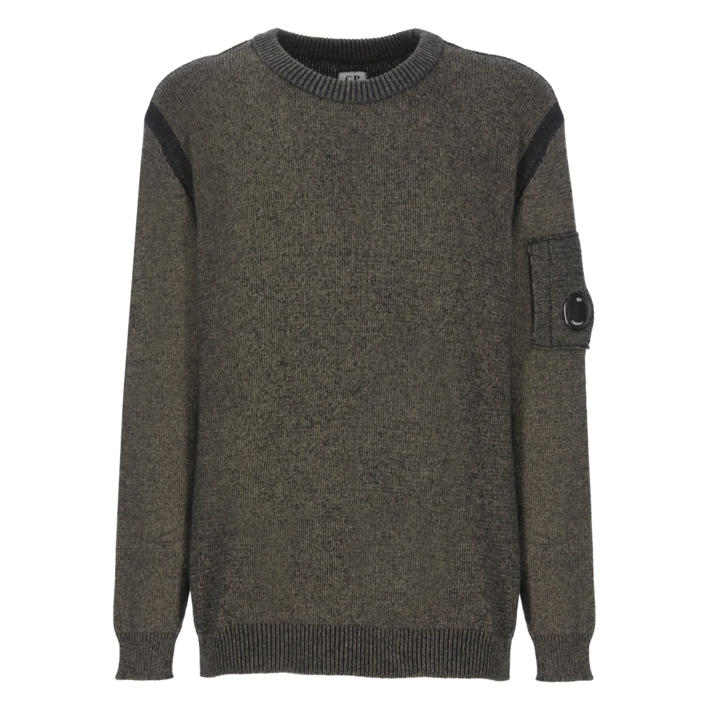C.P. Company Bruine wollen trui met ronde hals Brown Heren