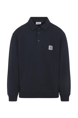 polo-en-coton-bleu-avec-patch-logo