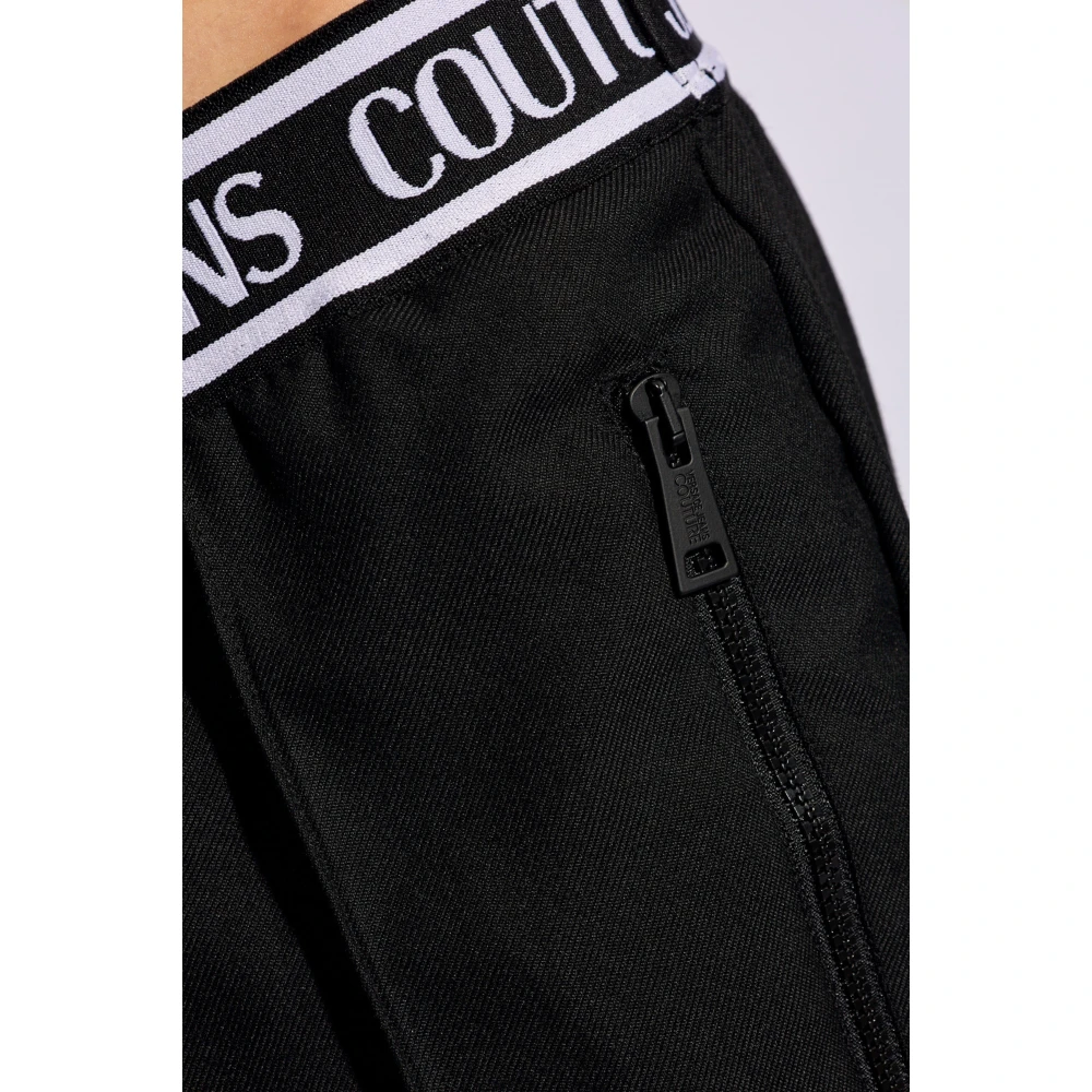 Versace Jeans Couture Broek met elastische taille Black Heren