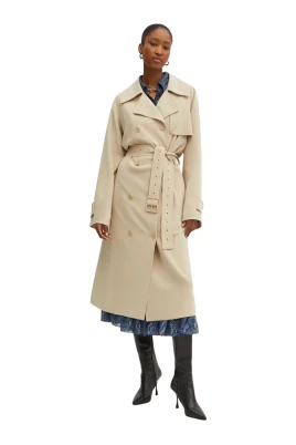 Texturerad Crepe Trenchcoat