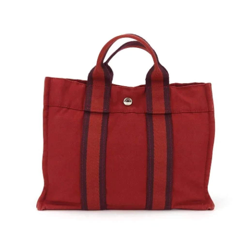 Hermès Vintage Pre-owned Canvas handbags Red Dames