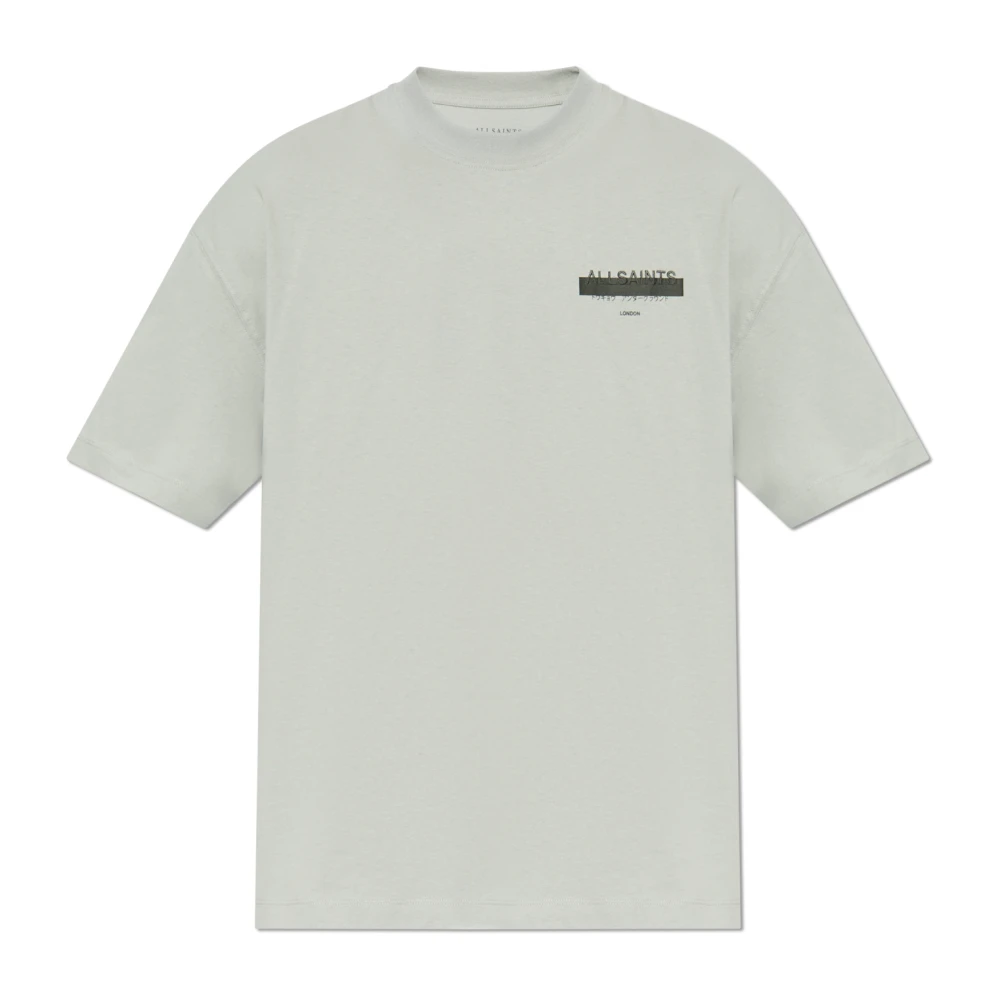 AllSaints Oversized 'Redact' T-shirt Gray Heren