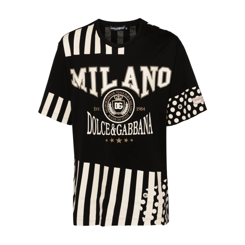 Dolce & Gabbana Gestreepte Crew Neck T-shirts en Polos Multicolor Heren