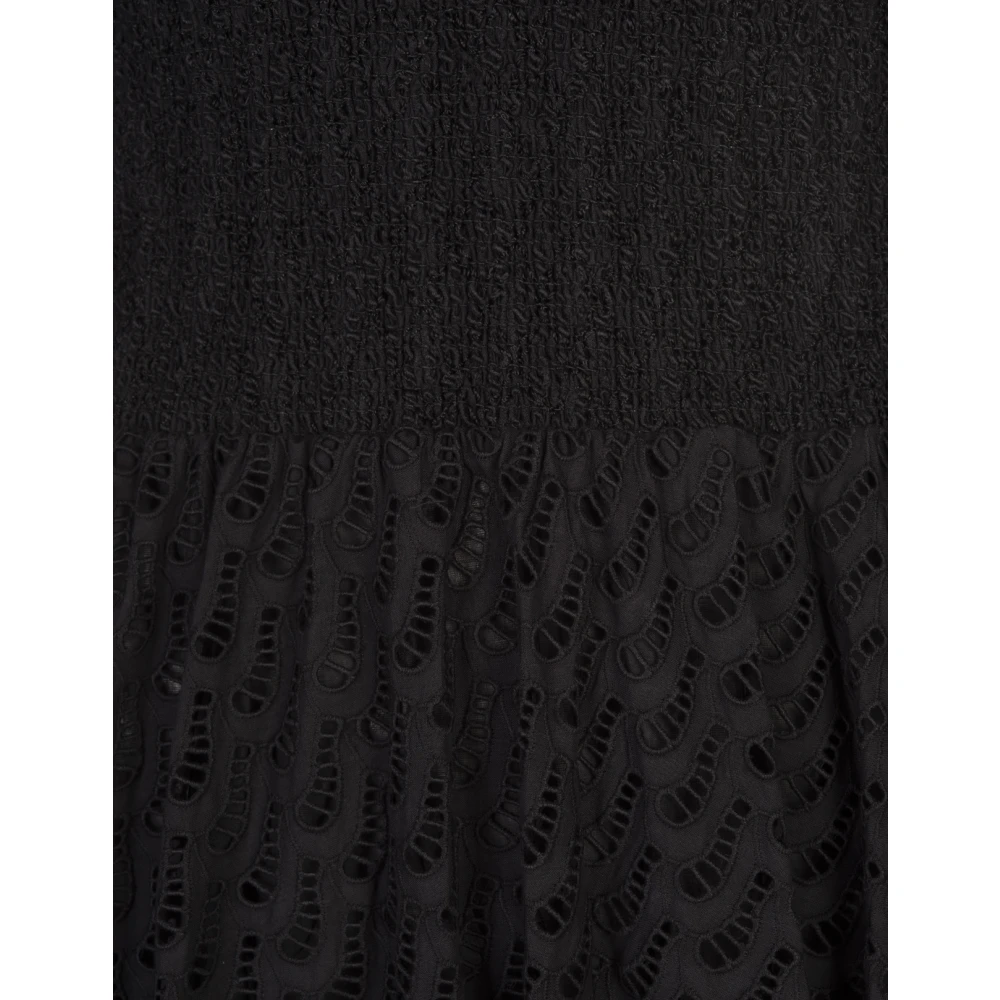 TORY BURCH Zwarte Geborduurde Midi Jurk Black Dames