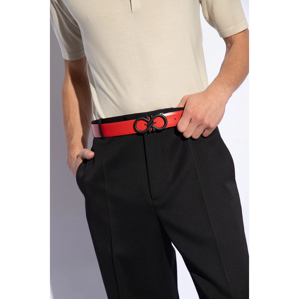 Salvatore Ferragamo Omkeerbare Riem Black Heren