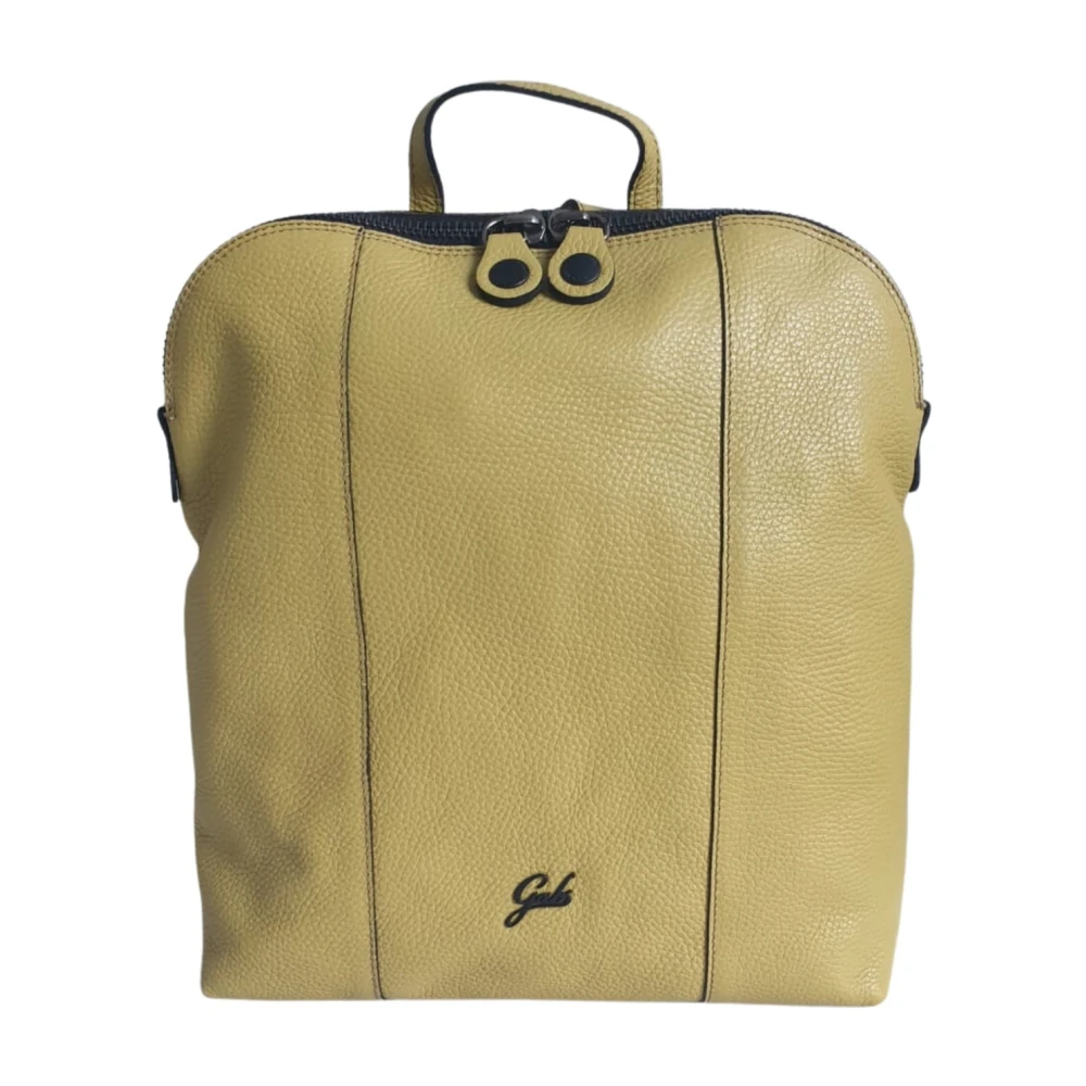 Gabs Women's Beige Backpacks, One Size, Yellow Leather Hammered Bull Backpack