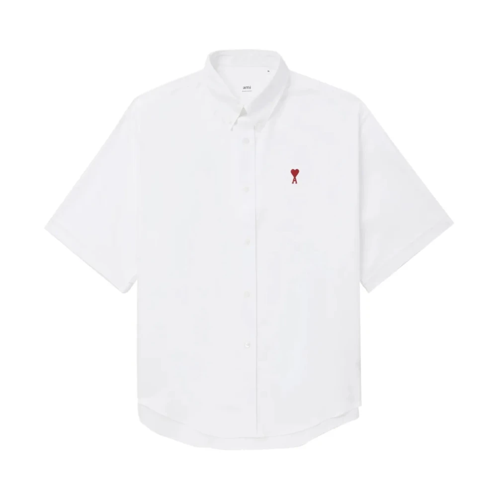 Ami Paris Boxy Fit Shirt White Heren