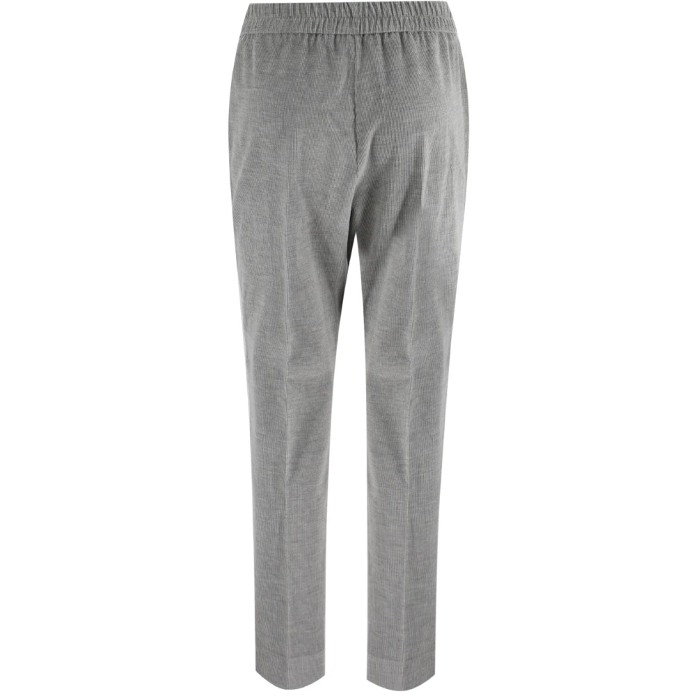 Le Tricot Perugia Klassieke elastische taille sigarettenbroek Gray Dames