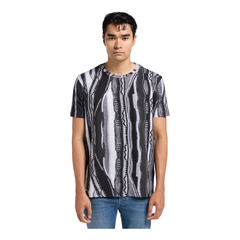 carlo colucci Gedrukt Ronde Hals T-Shirt Black Heren