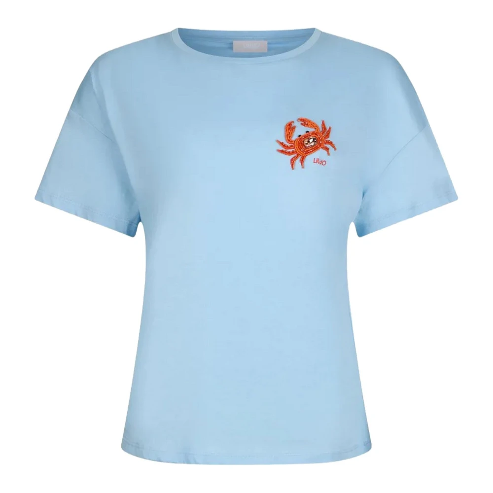 Liu Jo Women's Blue Wa6414 Crew-Neck T-Shirt