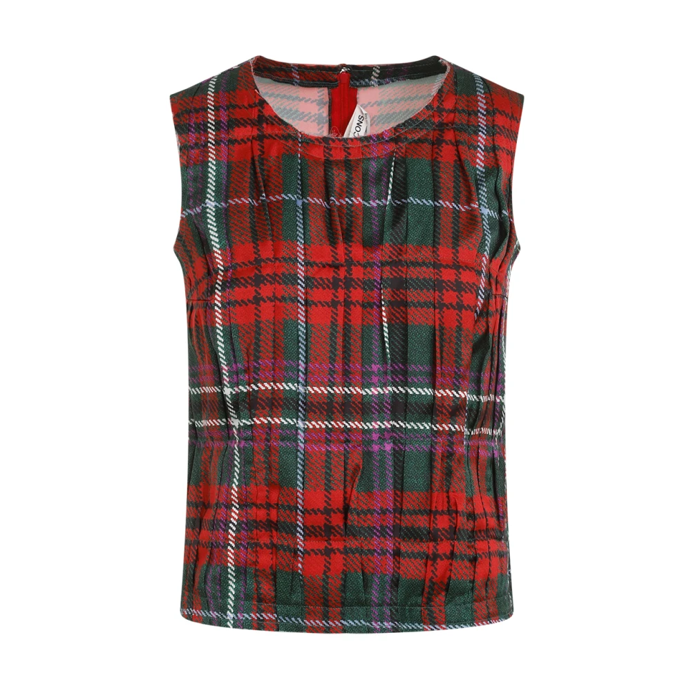 Comme des Garçons Multicolor Tartan Geplooide Top Multicolor Dames