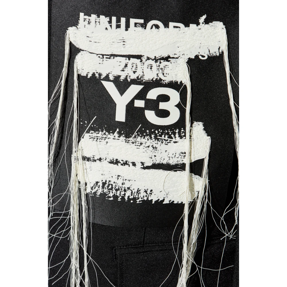 Y-3 Blazer met franje Black Heren