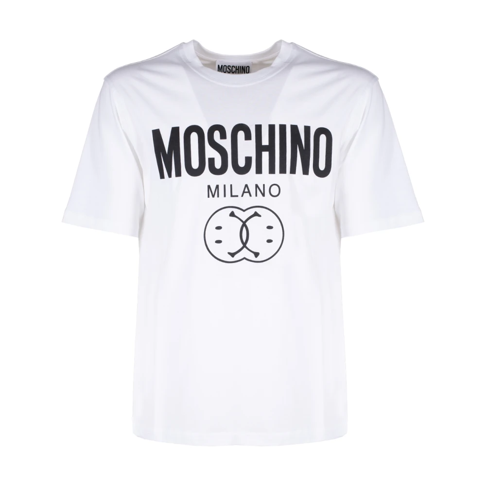 Moschino Two Smile Vit T-shirt White, Herr