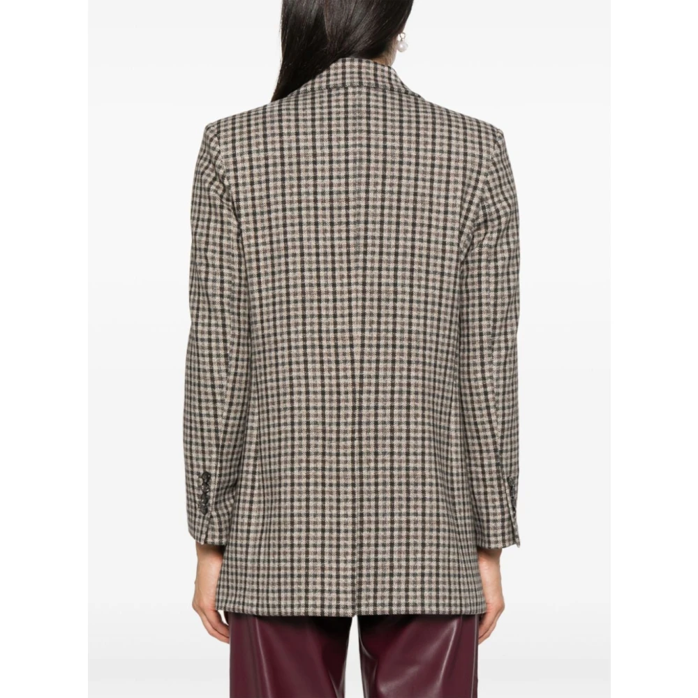 Circolo 1901 Bruine Geruite Jas Multicolor Dames