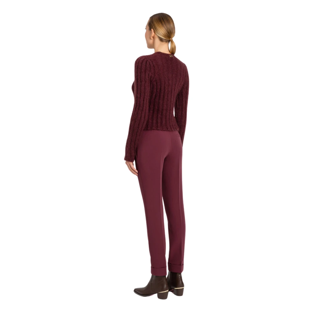 Twinset Bordeaux Broek voor Vrouwen Red Dames