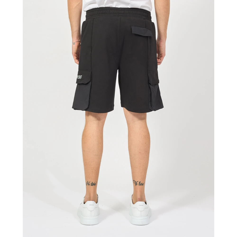 Guess Zwarte Bermuda met zijzakken en elastische taille Black Heren
