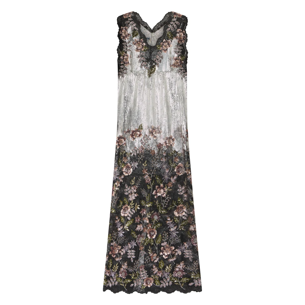 Rabanne Women's Multicolor Maxi Dresses, Xs, Long Dress With Floral Embroidery