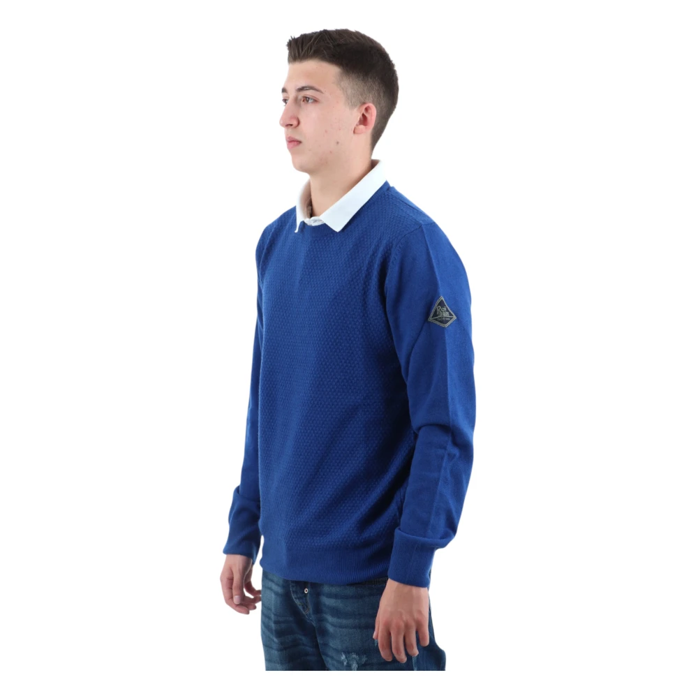 Roy Roger's Ronde hals trui Blue Heren