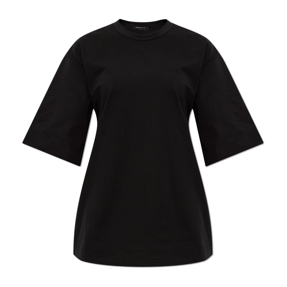 Fabiana Filippi T-shirt met trekkoorden Black Dames