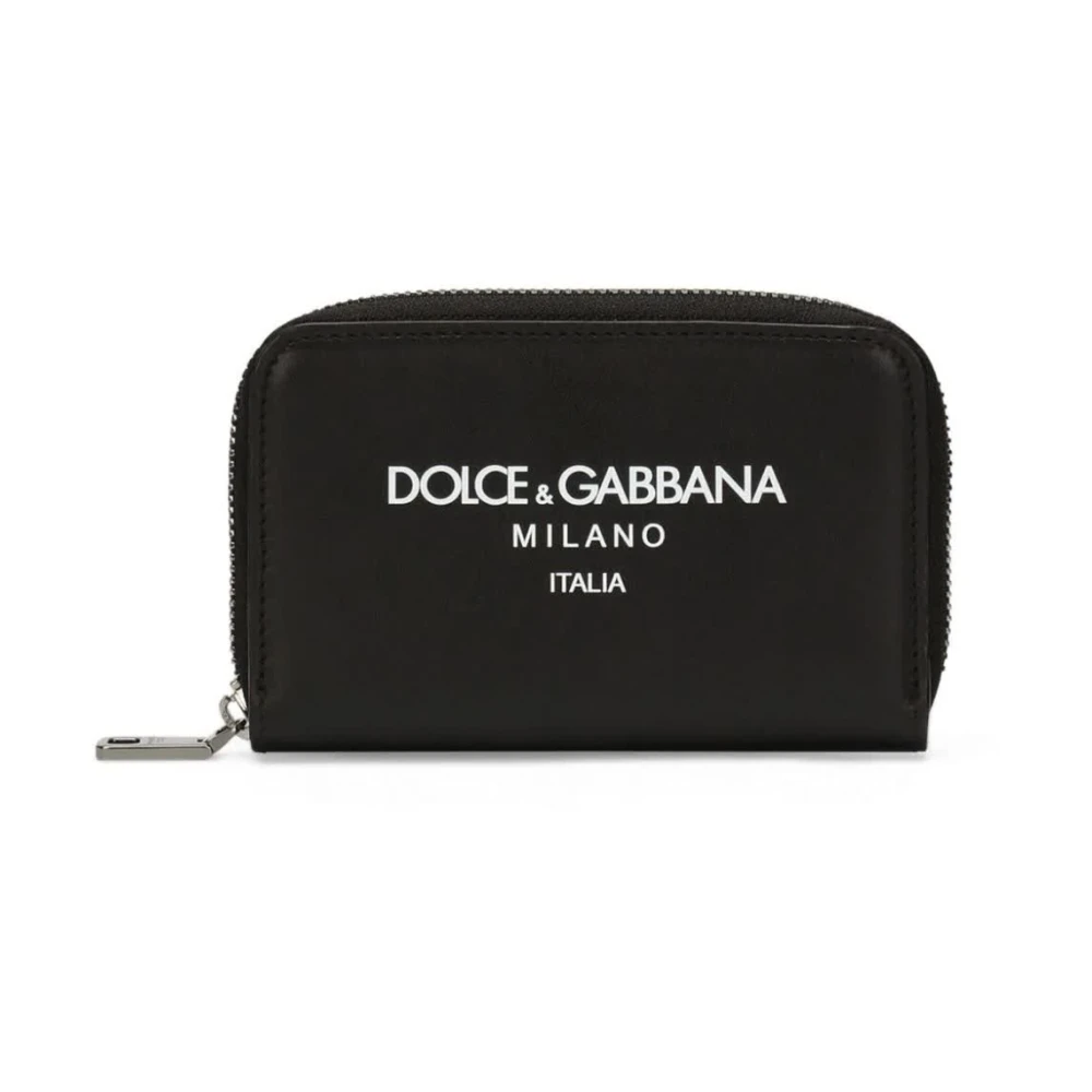 Dolce & Gabbana Bedrukte Portemonnee Black Heren