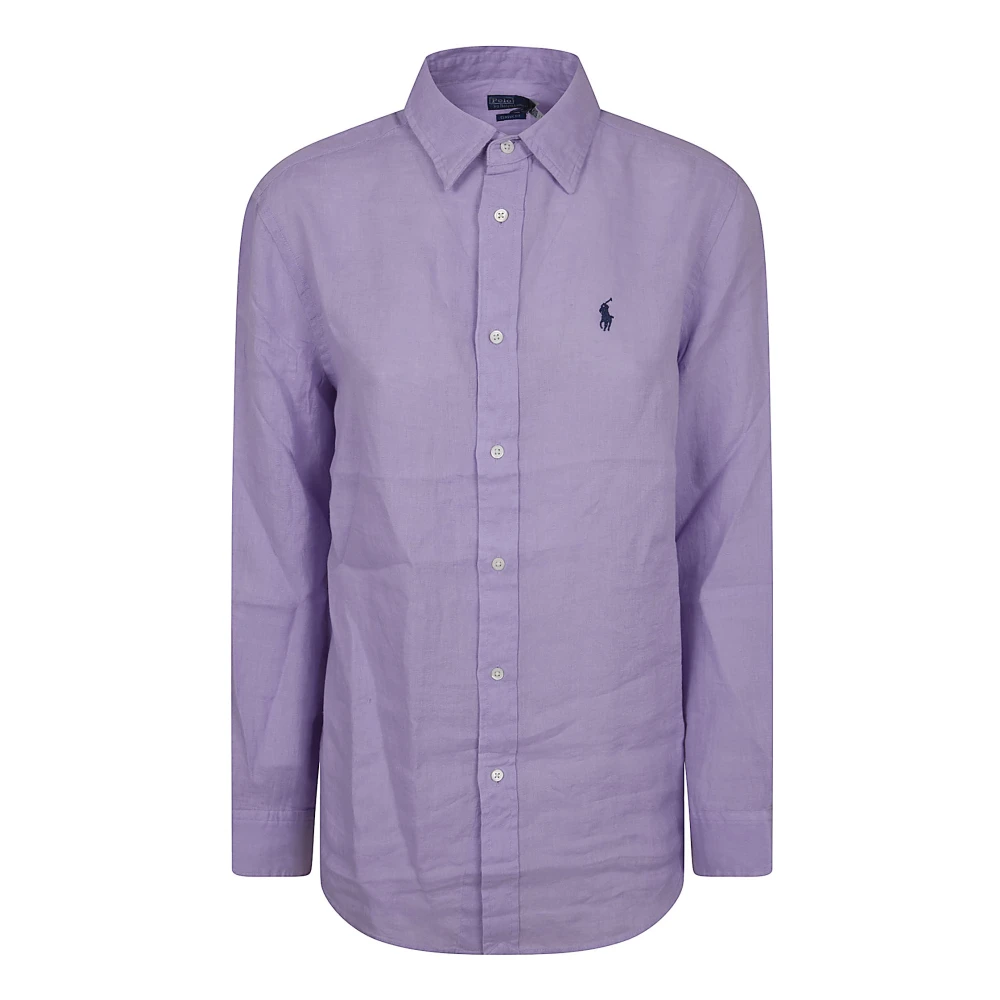 Polo Ralph Lauren Women's Purple Shirts, M, Straight Linen Shirt