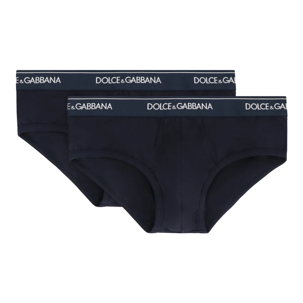 Dolce & Gabbana Set med bomullsbriefs med logoband Blue, Herr