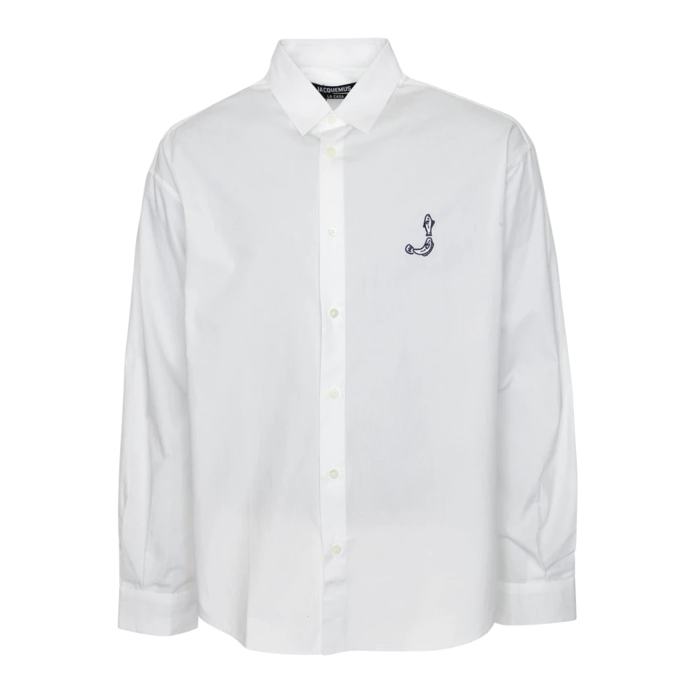 Jacquemus Simon Shirt Lange Mouw Visser Logo White Heren