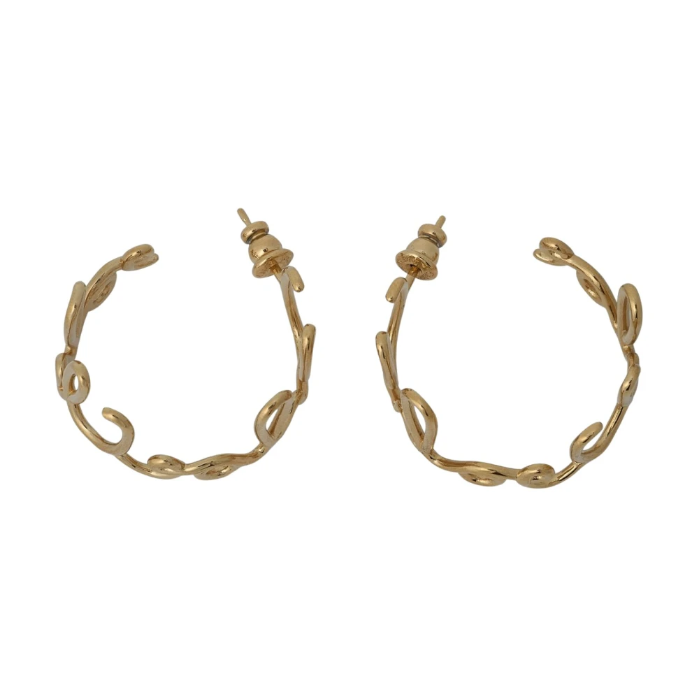 Chloé Women's Yellow Logo Motif Hoop Earrings