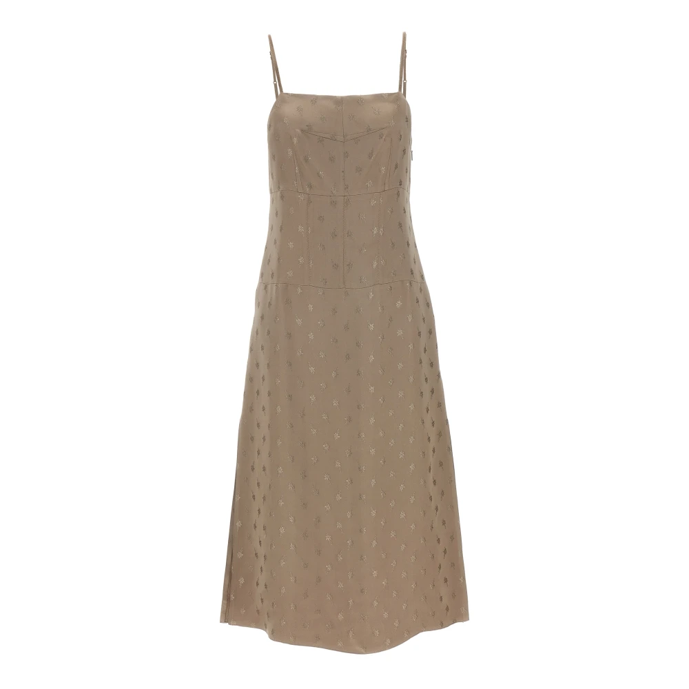 Fendi Women's Gray Floral Jacquard Satin Midi Dress - Midi Dresses - Xs - Dresses