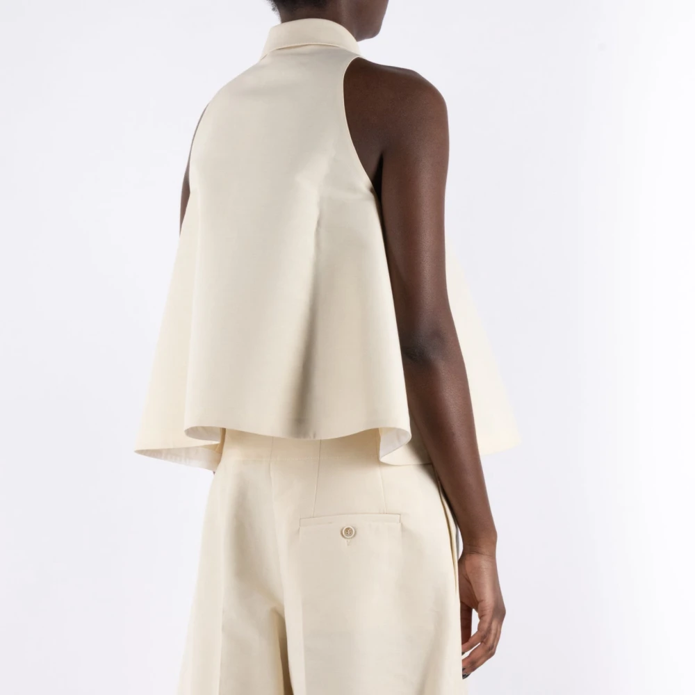 Marni Ivoor Katoenen Overhemd Beige Dames