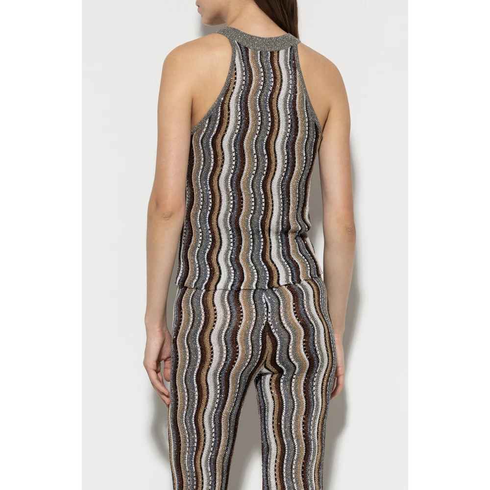 LUISA CERANO Fancy-Stripe Gebreide Top Multicolor Dames