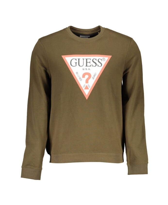 pull-en-coton-vert-avec-logo-imprime
