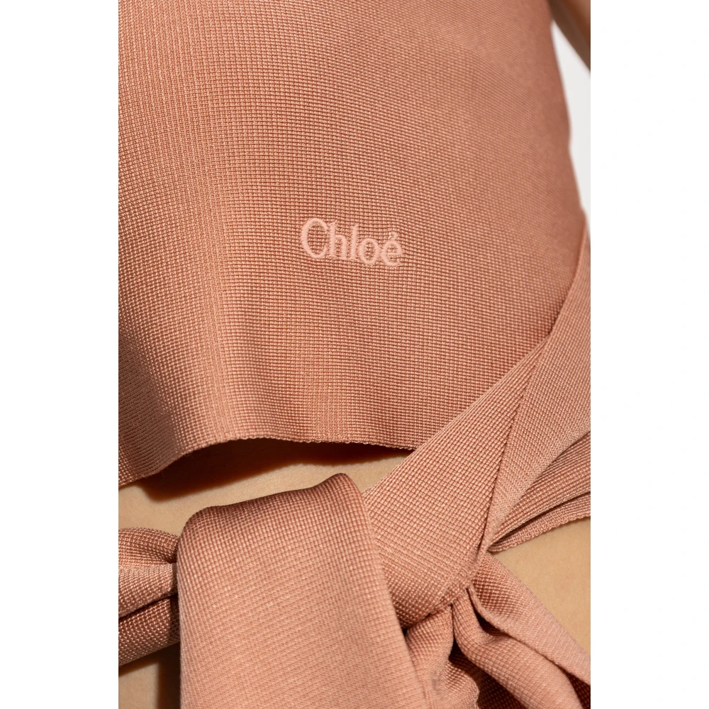 Chloé Top met geborduurd logo Pink Dames