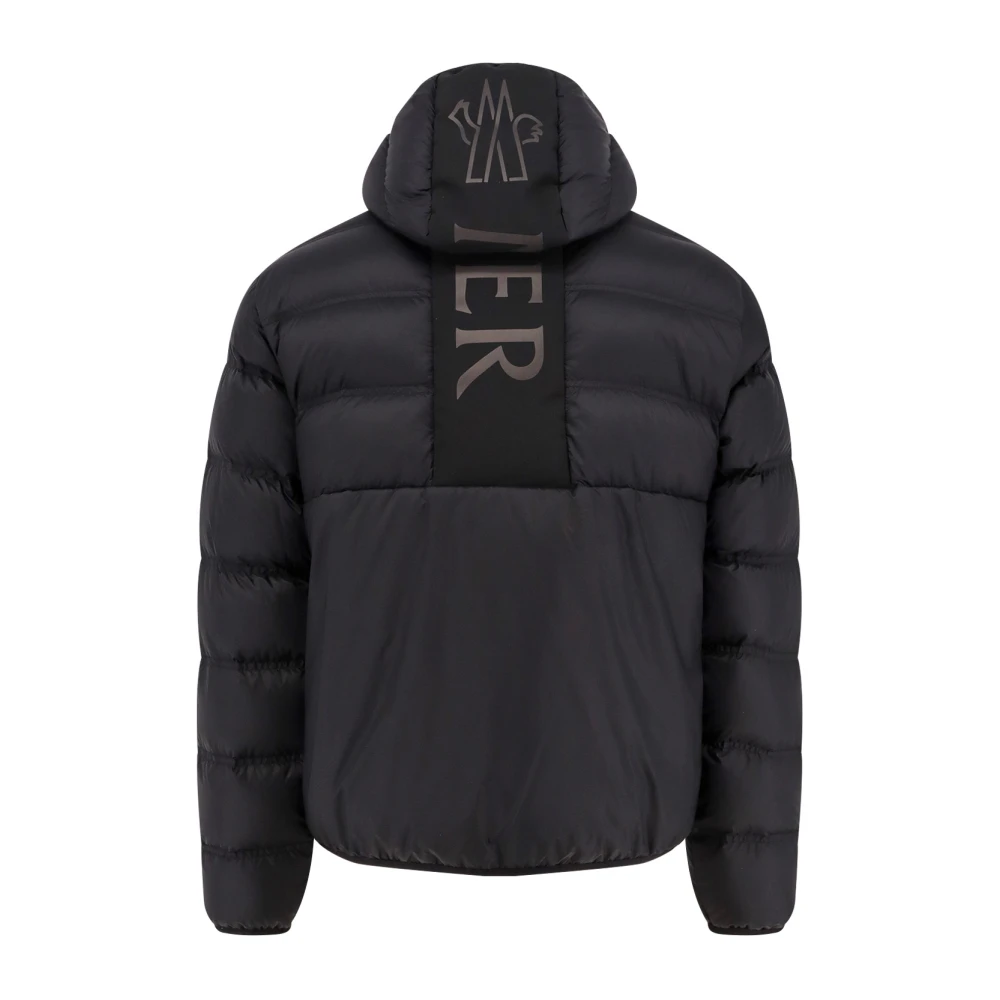 Moncler Gewatteerde capuchonjas met dubbele rits Black Heren