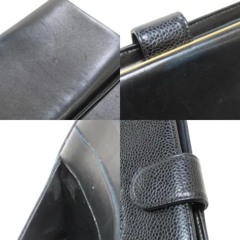 Chanel Vintage Pre-owned Leather wallets Black Dames