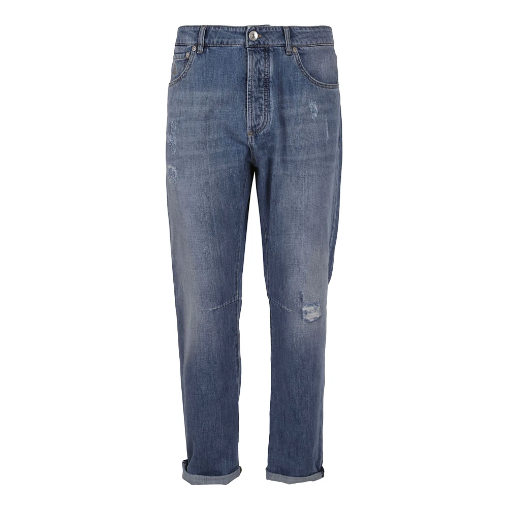 BRUNELLO CUCINELLI C1470 Jeans Stijlvol en Trendy Blue Heren