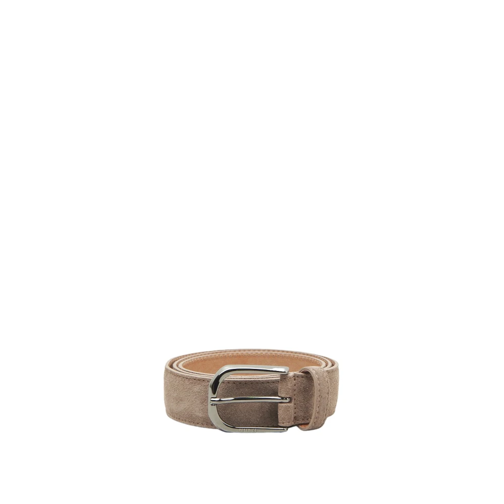 PESERICO Echt suède leren riem Brown Unisex