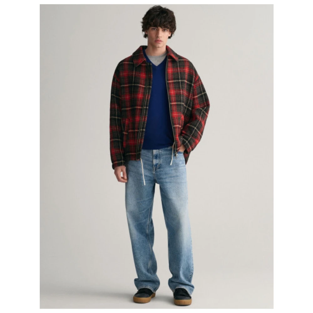 Gant Ultra Fijne Wol V-Hals Trui Blue Heren