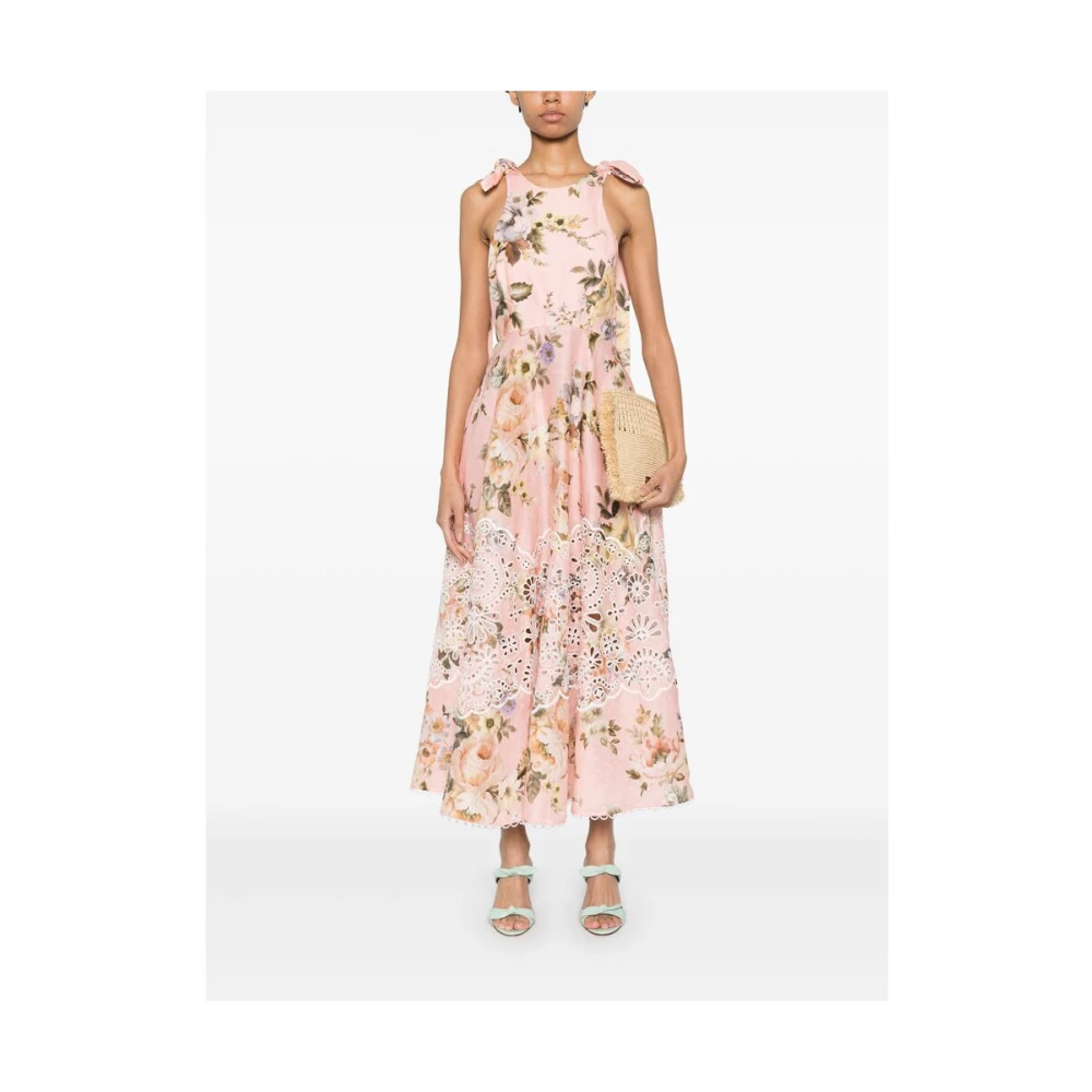 Zimmermann Bloemenprint Linnen Jurk Multicolor Dames