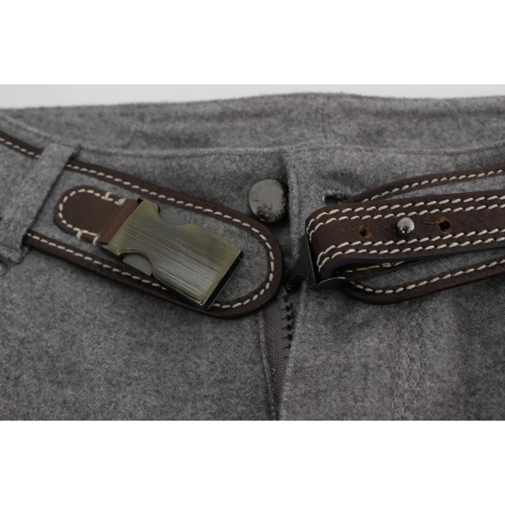 Ermanno Scervino Chique Grijze Casual Katoenen Broek Gray Dames