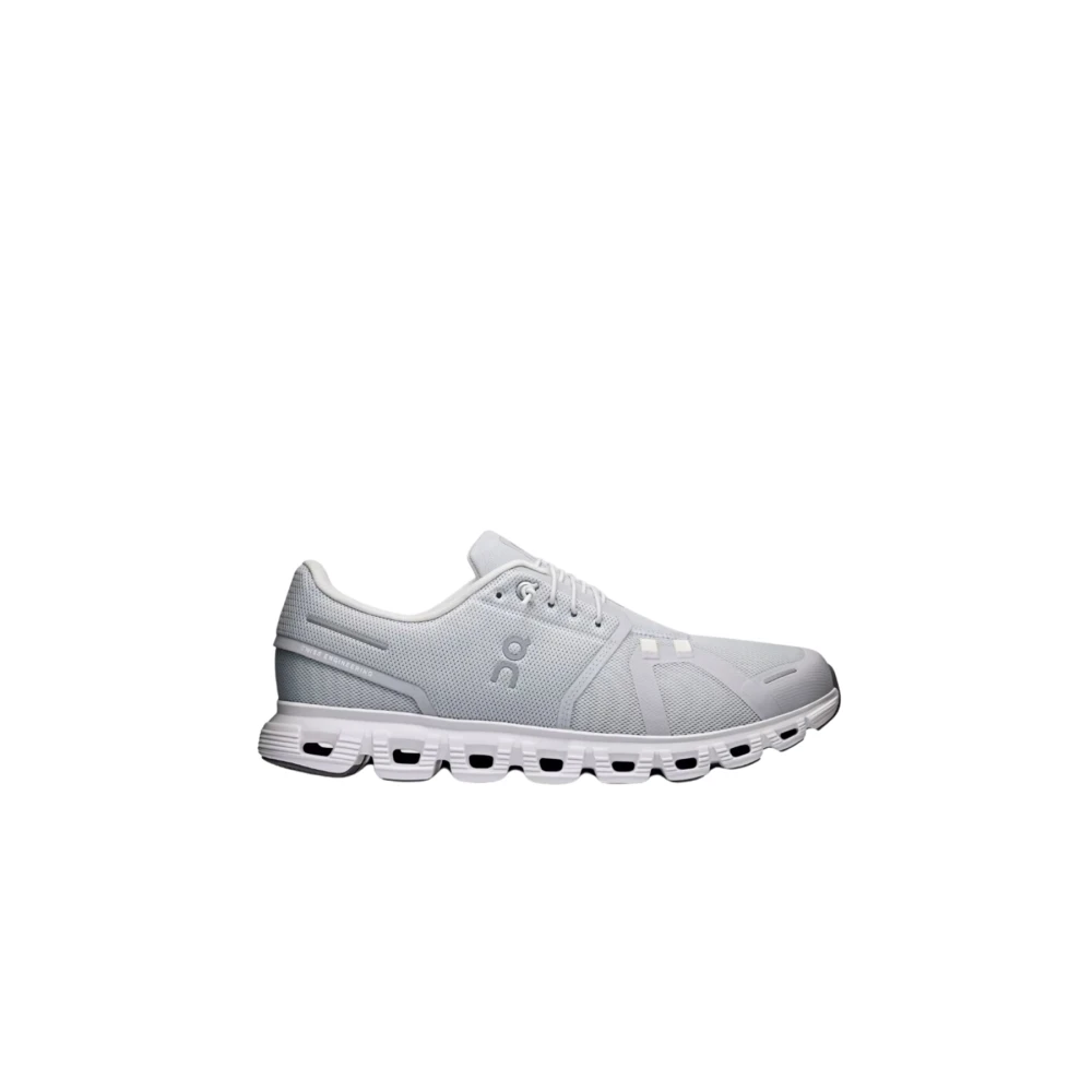 On Running Men's Gray Running Shoes,, Cloud 6 Trainers, Glacier White Size 8