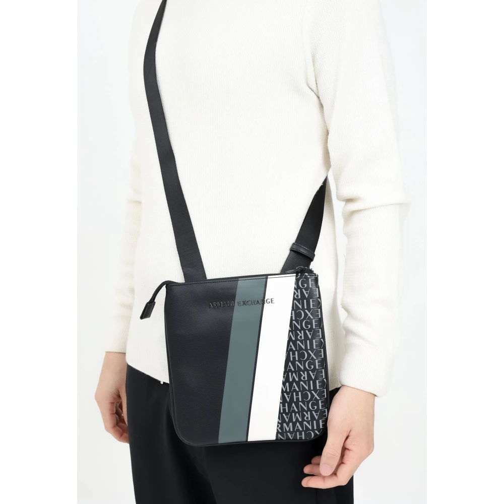 Armani Exchange Moderne en jeugdige zwarte heren crossbody tas Multicolor Heren