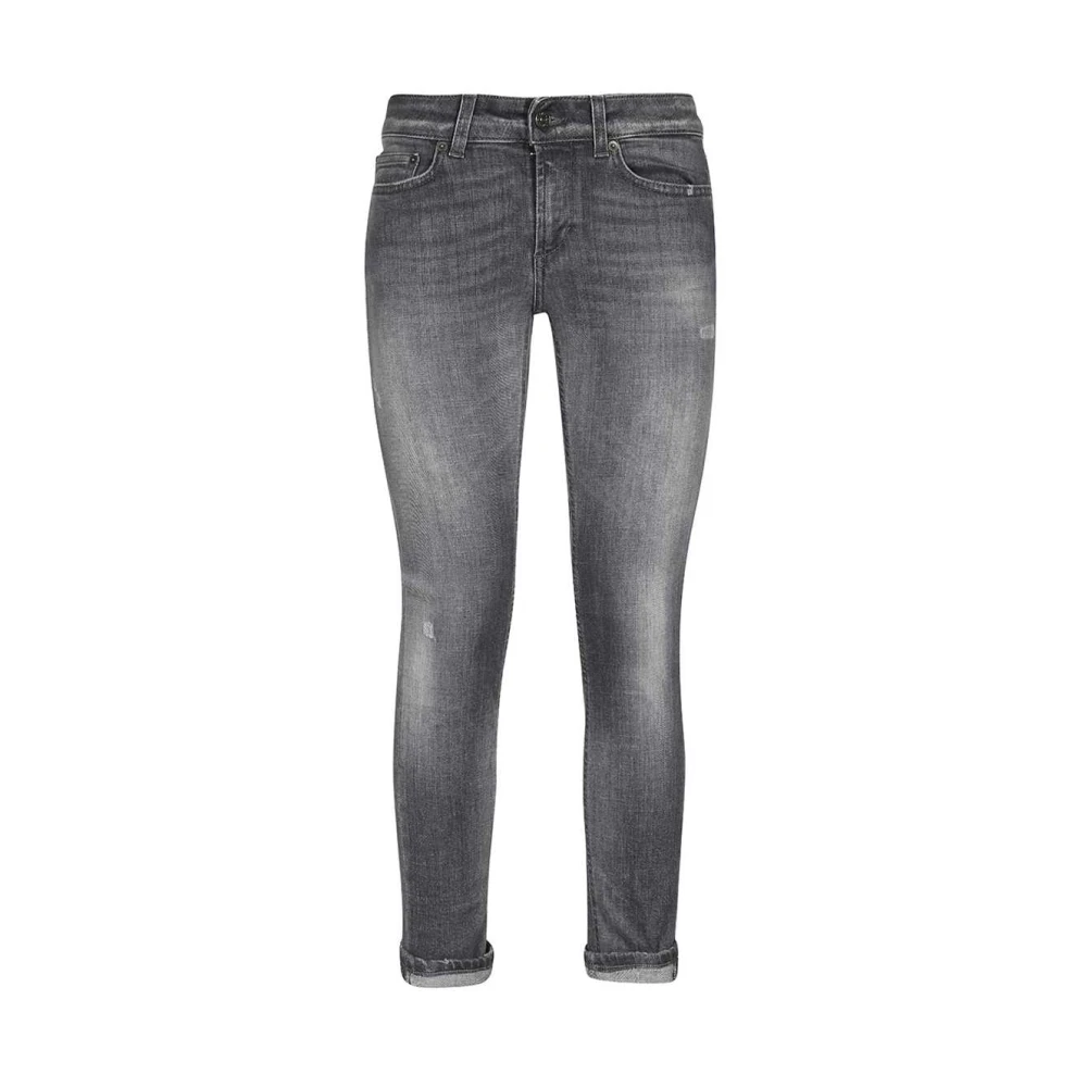 Dondup Versleten 5-pocket jeans Gray Dames