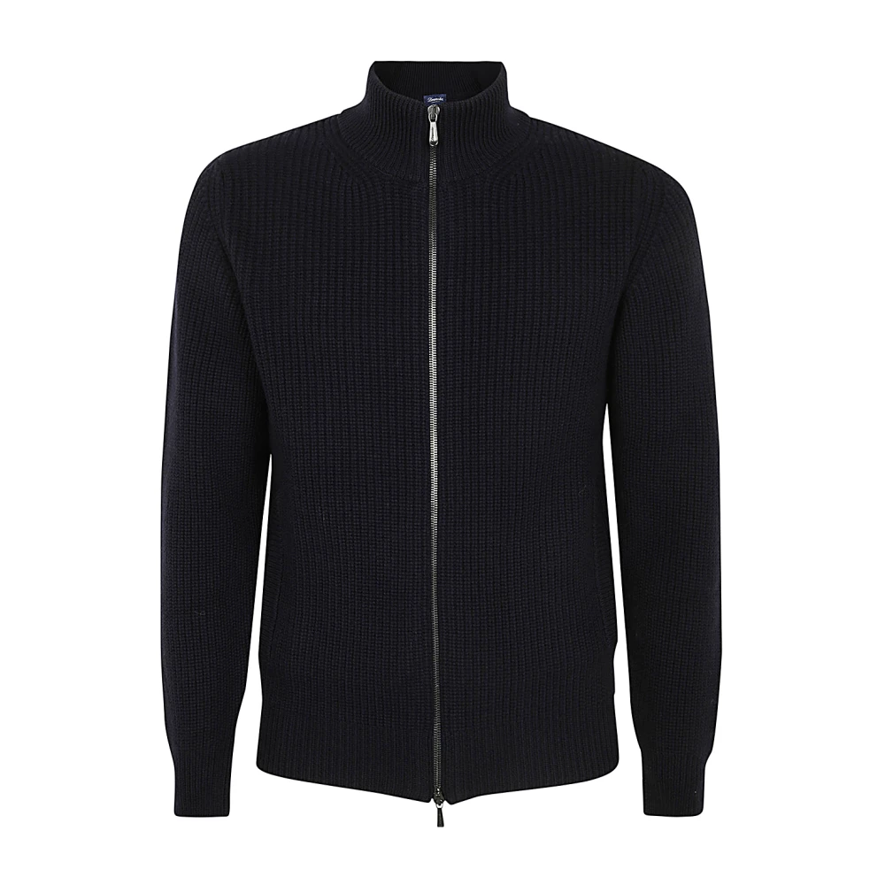 Drumohr Blauw Navy Half Zip Pullover Blue Heren